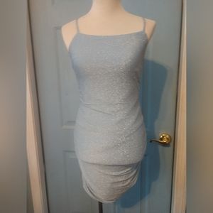 Sparkly baby blue bodycon dress